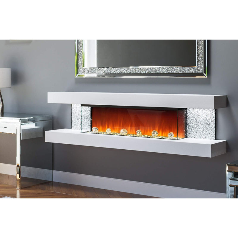 Evolution Crystal Vegas 72 Wall Mounted Floating Fire Place – Prestige ...