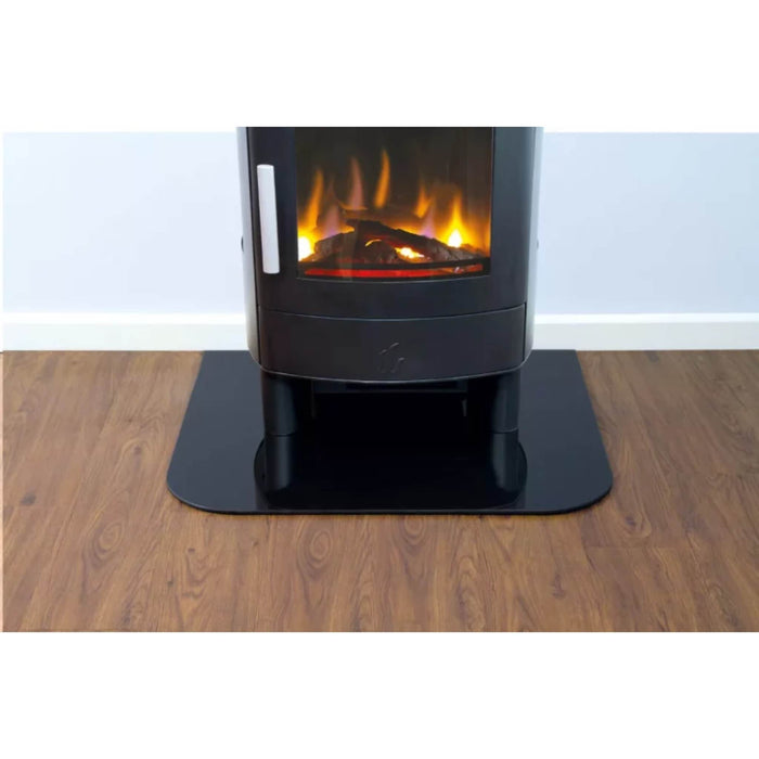 ACR Gloss Black Glass Rectangular Hearth