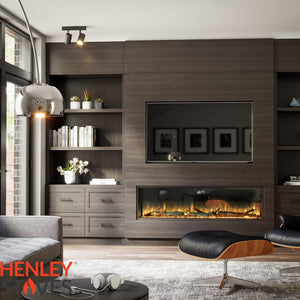 Henley Aurora 1500 3-Sided Electric Fire 60 Inch with 3D Flame Technology