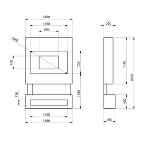 Celsi S1000 Media Wall Suite White & Acoustic Oak 1450