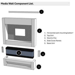 Celsi S1000 Media Wall Suite White & Acoustic Oak 1450