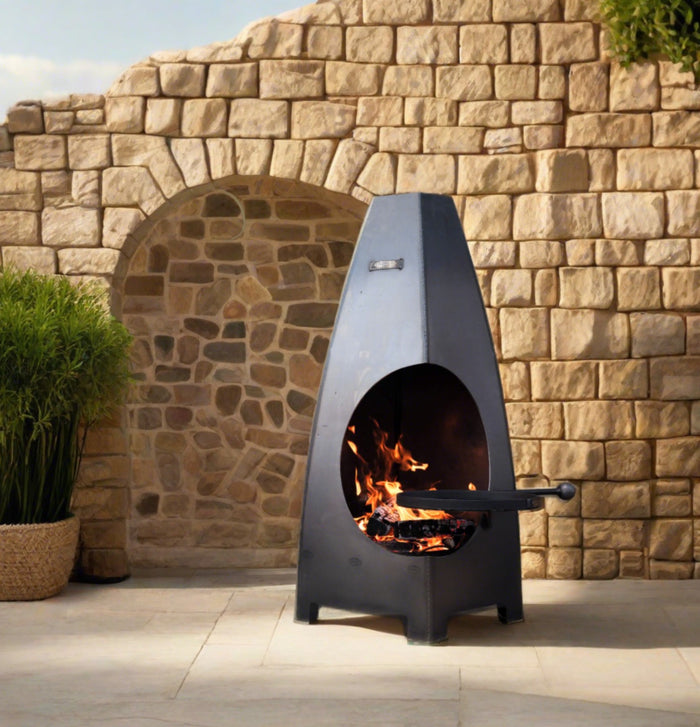 Circus Chiminea with Swing Arm BBQ Rack