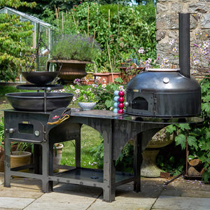 Complete Outdoor Kitchen with Dome Oven and Log Store