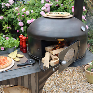 Complete Outdoor Kitchen with Dome Oven and Log Store