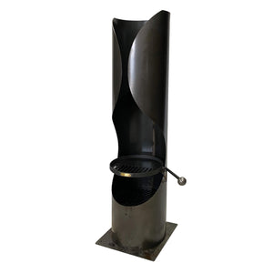 Curve Chiminea with Swing Arm BBQ Rack