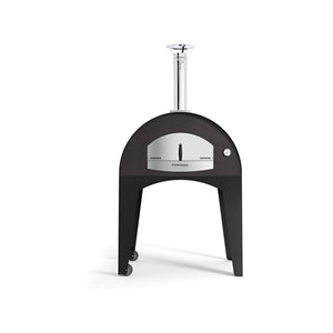 Fontana Amalfi Wood Pizza Oven with Trolley Black