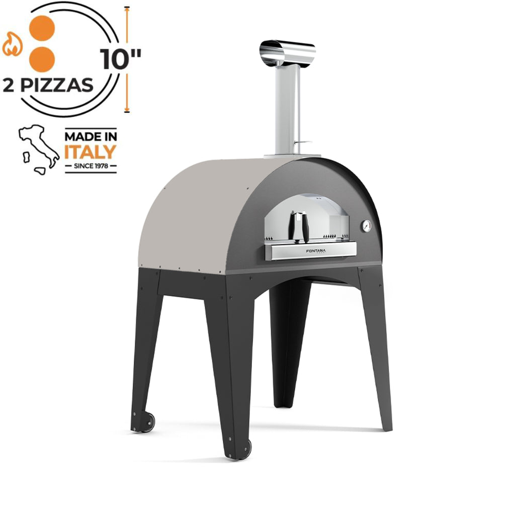 Fontana Lorenzo Pearl Wood Pizza Oven with Trolley