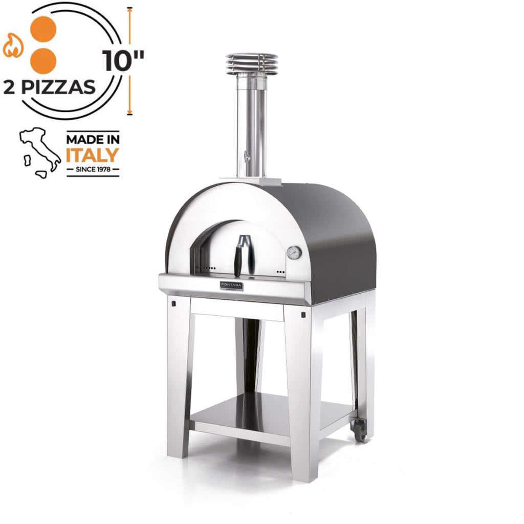 Fontana Margherita Anthracite Wood Pizza Oven Including Trolley