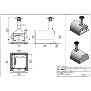 Fontana Margherita Wood Pizza Oven Rosso Red