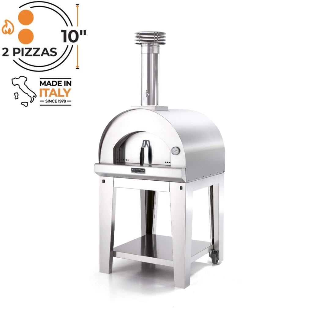 Fontana Margherita Stainless Steel Wood Pizza Oven Including Trolley