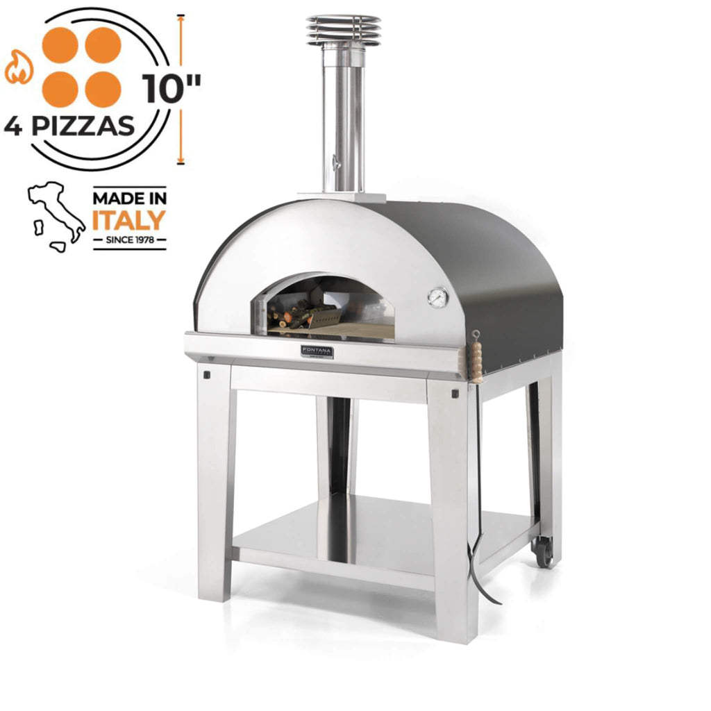 Fontana Marinara Anthracite Wood Pizza Oven Including Trolley