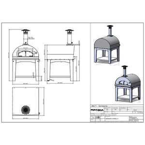 Fontana Marinara Rosso Wood Pizza Oven Including Trolley