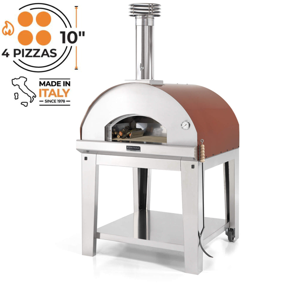 Fontana Marinara Rosso Wood Pizza Oven Including Trolley