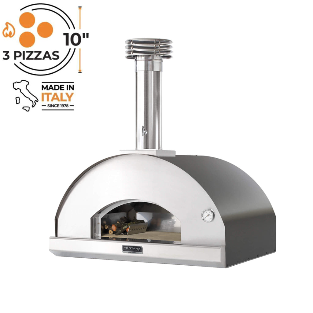 Fontana Mangiafuoco Anthracite Gas Pizza Oven Including Trolley