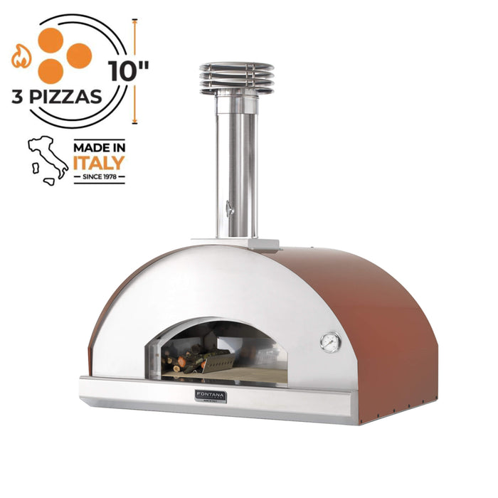 Fontana Mangiafuoco Wood Pizza Oven in Rosso Red