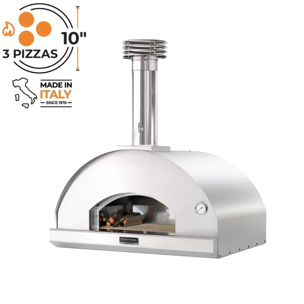 Fontana Mangiafuoco Wood Pizza Oven in Stainless Steel