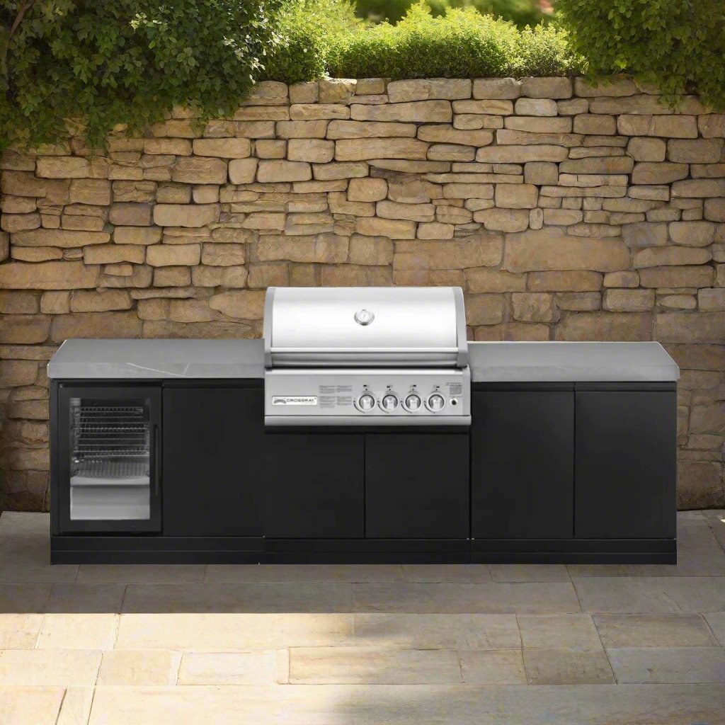 GrandPro 272 Crossray Grill 4B Outdoor Kitchen with Fridge