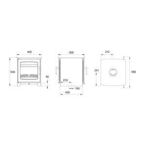 Henley Stoves Hazelwood Double Sided Eco Wood Burning Stove 6.5kw