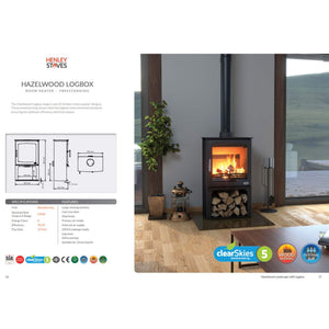 Henley Stoves Hazelwood Landscape Logstore Eco Wood Burning Stove 5kw