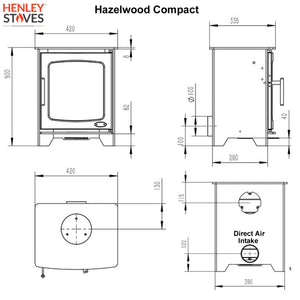 Henley Stoves Hazelwood Compact Eco Wood Burning Stove 4.9kw