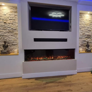 Luvelle 71 Inch Panoramic Slimline HD 3 Sided Electric Fire