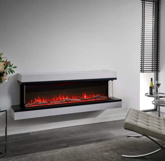 Luvelle 71 Inch Panoramic Slimline HD 3 Sided Electric Fire