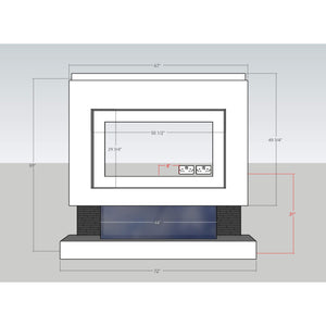 Prestige MW1 1800 Pre Built Media Wall Fireplace