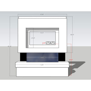 Prestige MW2 1800 Pre Built Media Wall Fireplace