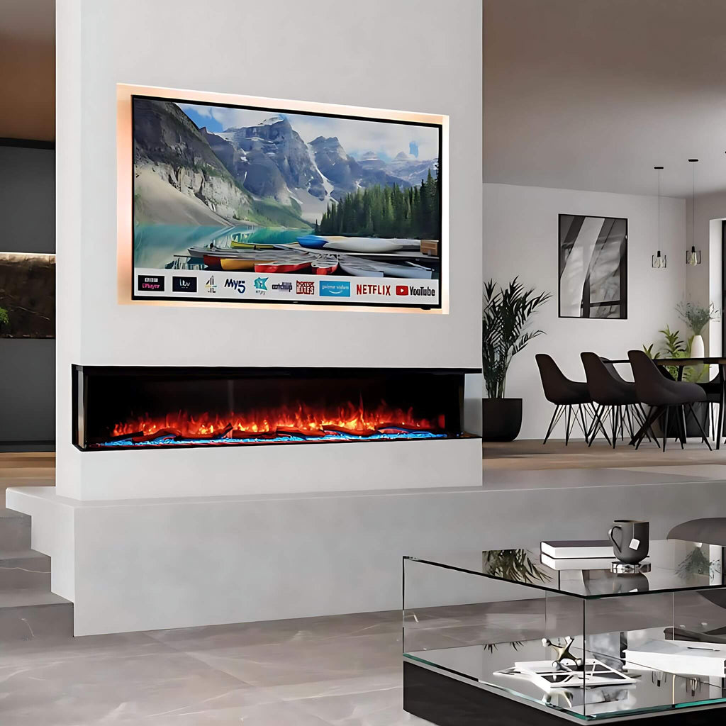 Prestige Lumina 60 Inch 3D Panoramic HD 3 Sided Electric Fire