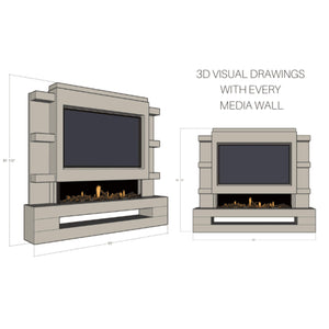 Prestige MW15 2410 Pre Built Media Wall Fireplace