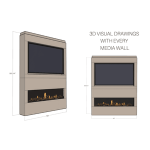 Prestige MW17 1720 Pre Built Media Wall Fireplace