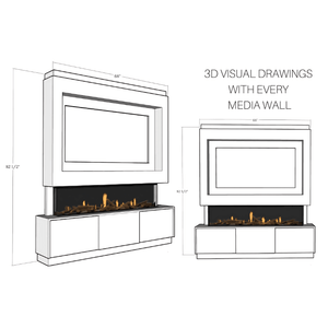 Prestige MW21 1800 Pre Built Media Wall Fireplace Including Storage