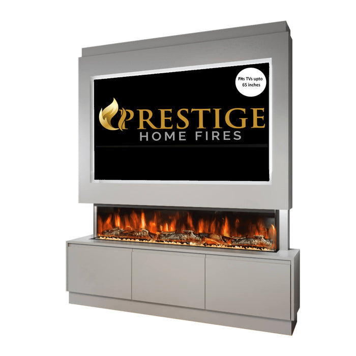 Prestige MW21 1800 Pre Built Media Wall Fireplace Including Storage