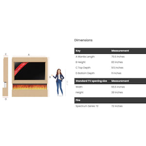 Prestige MW9 1900 Pre Built Media Wall Fireplace