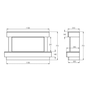 Suncrest Bourne Electric Fireplace Suite