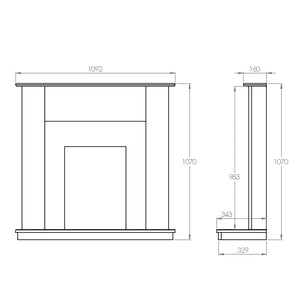 Suncrest Cartmel 43" Electric Fireplace Suite