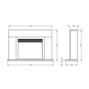 Suncrest Lindale 42-Inch Electric Fireplace Suite