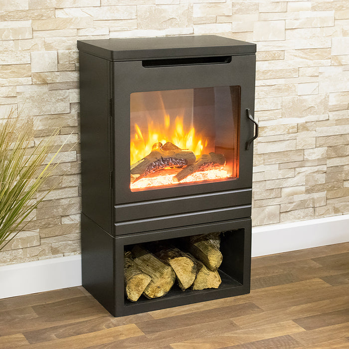 Suncrest Matfen Electric Fireplace Suite with Log Store