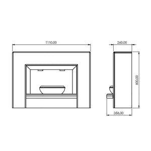 Suncrest Stockeld Electric Fireplace Suite with Brushed Steel Back Panel and Pebble Effect