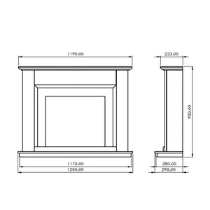 Suncrest Talent Electric Fireplace Suite with Integrated LED Fire