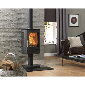 ACR Neo 3P ECO Wood Burning Stove with glass sides and pedestal base