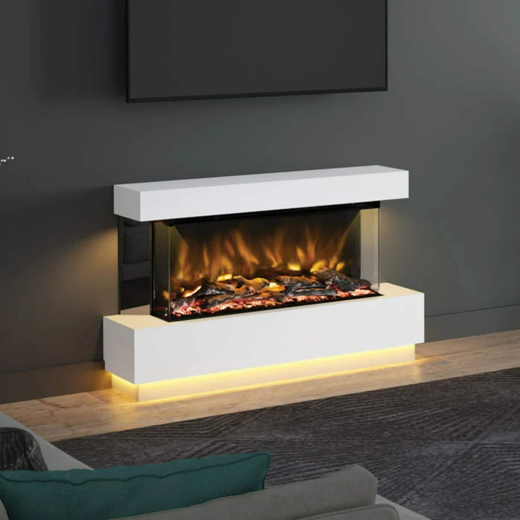 Elgin & Hall Pryzm Evento 64" Arteon 1250 Electric 3 Sided Fireplace Suite