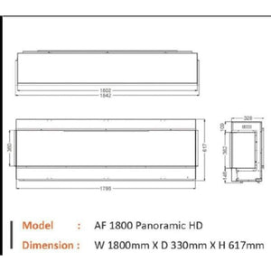 Advance 1800 Panoramic HD 3 Sided Electric Fire with Alexa