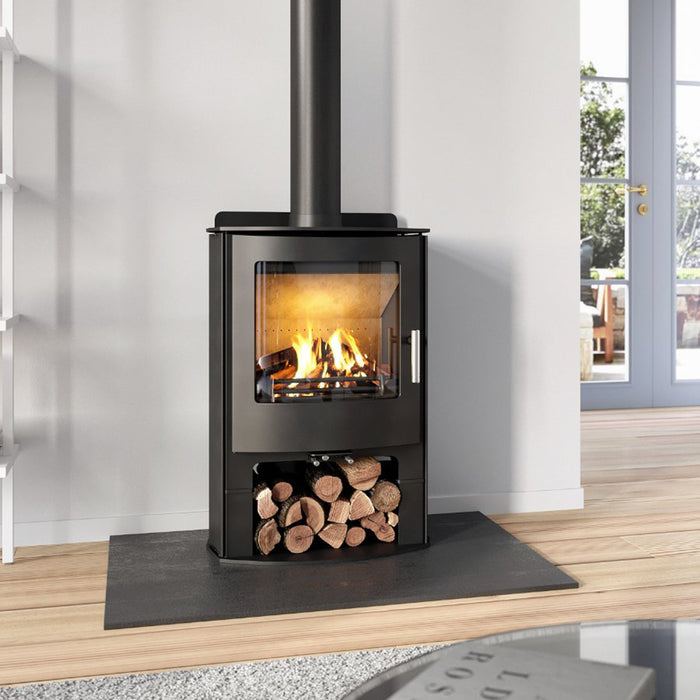 Mendip Churchill 5 Dual Control Convection Multi Fuel Eco Stove with Log Store