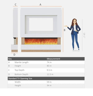 Prestige MW13 1900 Pre Built Media Wall Fireplace